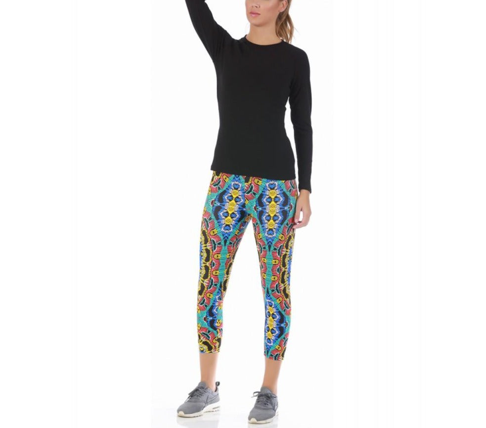 InstantFigure Activewear Capri Printed With Wide Waistband - 14504M InstantFigure INC