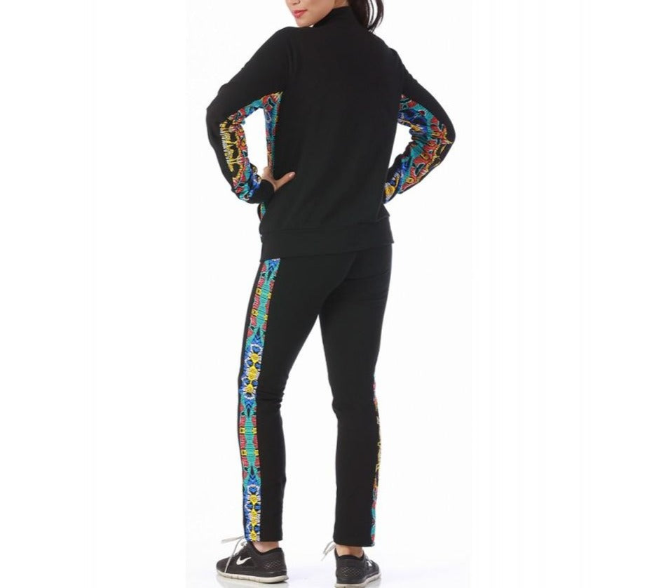 InstantFigure Activewear Printed Jacket W/Contrast Trim - 144029 InstantFigure INC