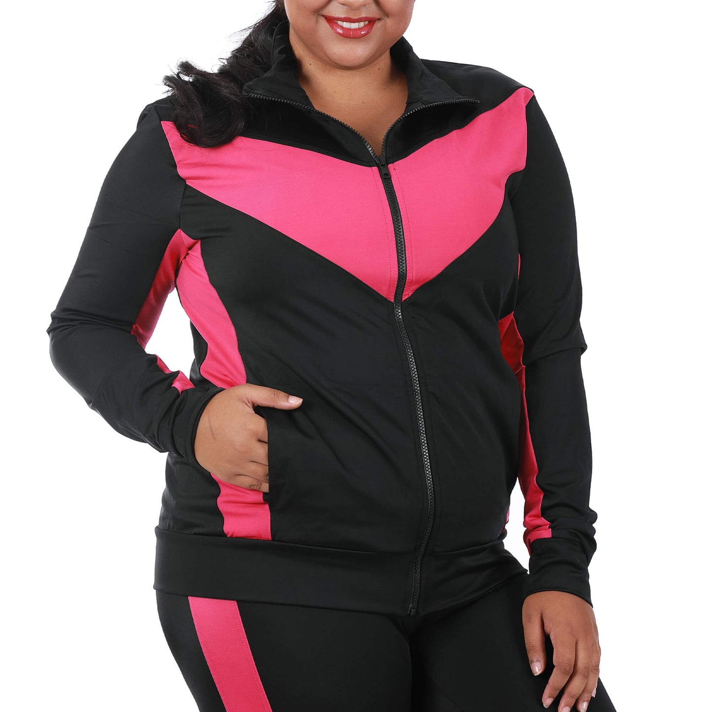InstantFigure Curvy Plus Size Activewear Compression Jacket AWJ029C InstantFigure INC