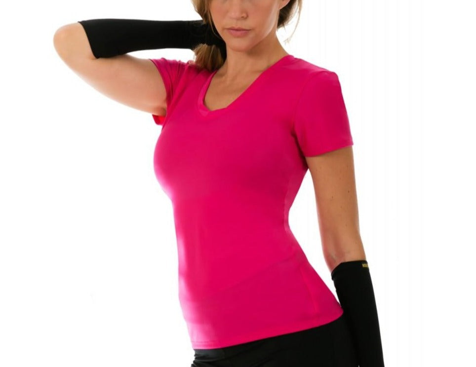 InstantFigure Activewear Compression Short Sleeve V-Neck Top AWT023 InstantFigure INC