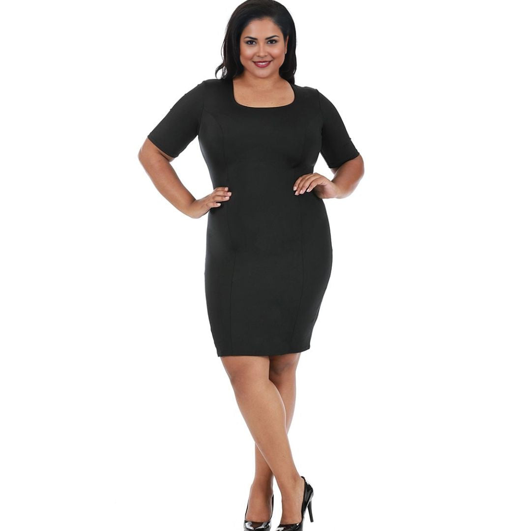 InstantFigure Curvy Plus Size Short Slimming Dress WDA027C InstantFigure INC