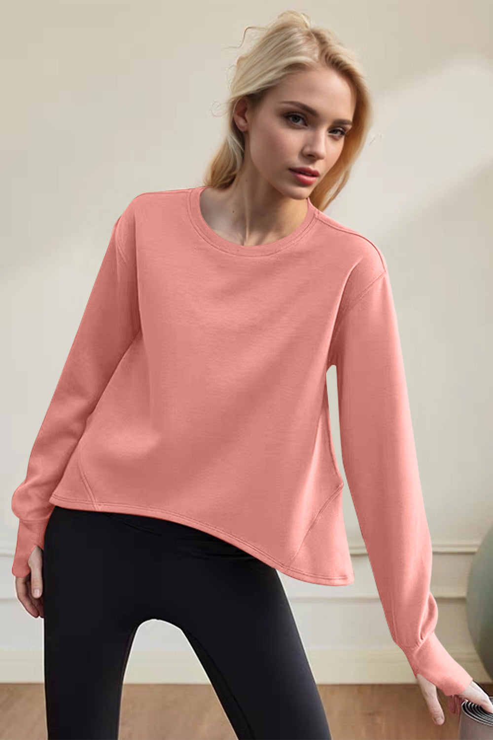 Basic Bae Air Scuba Round Neck Long Sleeve Sweatshirt ShopBasicbae