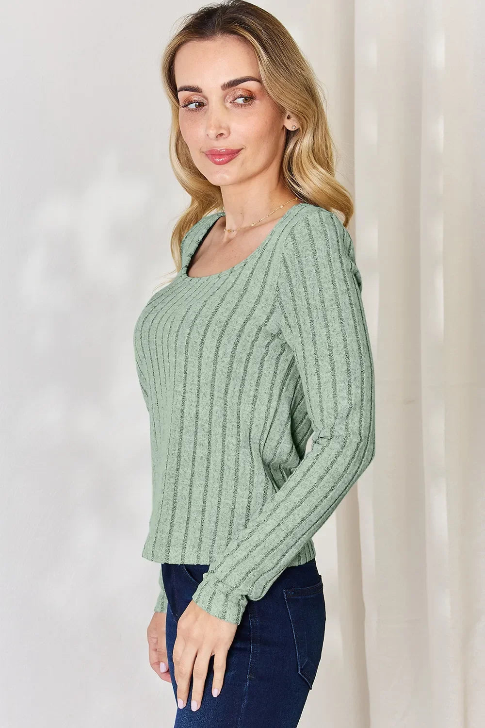 Basic Bae Full Size Ribbed Long Sleeve T-Shirt ShopBasicbae