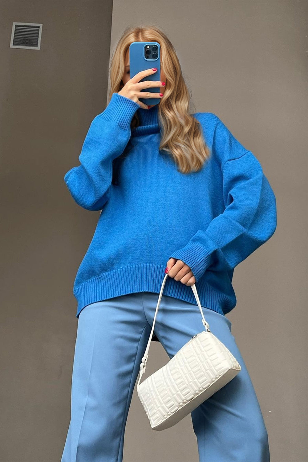 Basic Bae Turtleneck Dropped Shoulder Long Sleeve Sweater ShopBasicbae