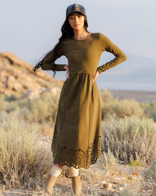 Embroidered Hybrid Dress Downeast