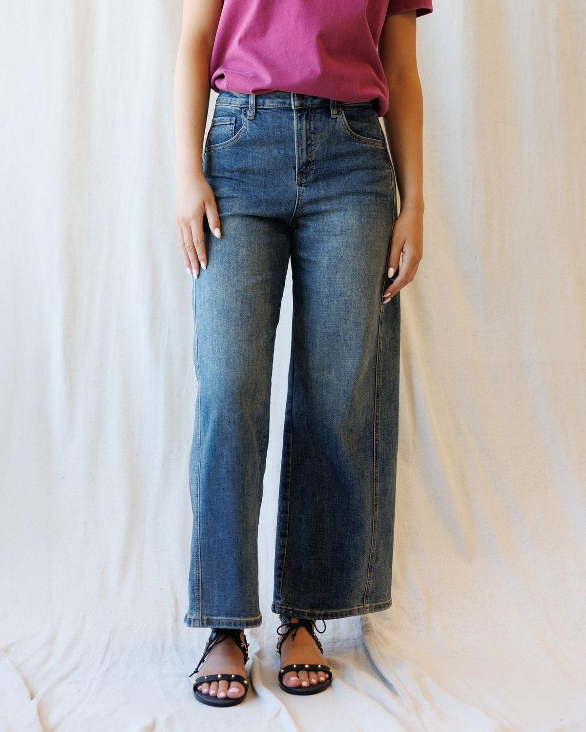 Super High Ankle Wide Leg Flattering Seam Downeast