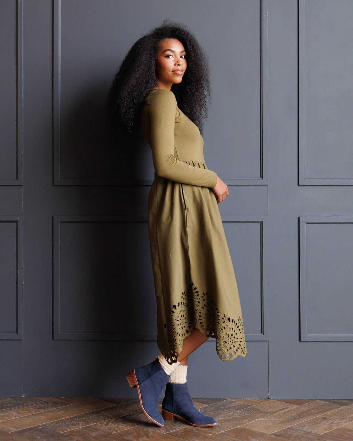 Embroidered Hybrid Dress Downeast
