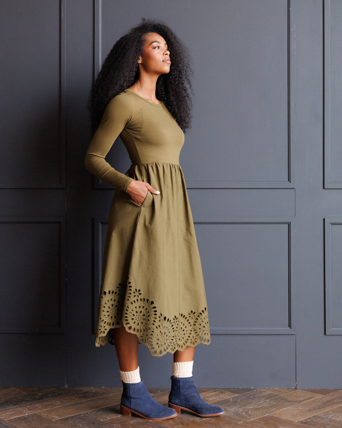 Embroidered Hybrid Dress Downeast