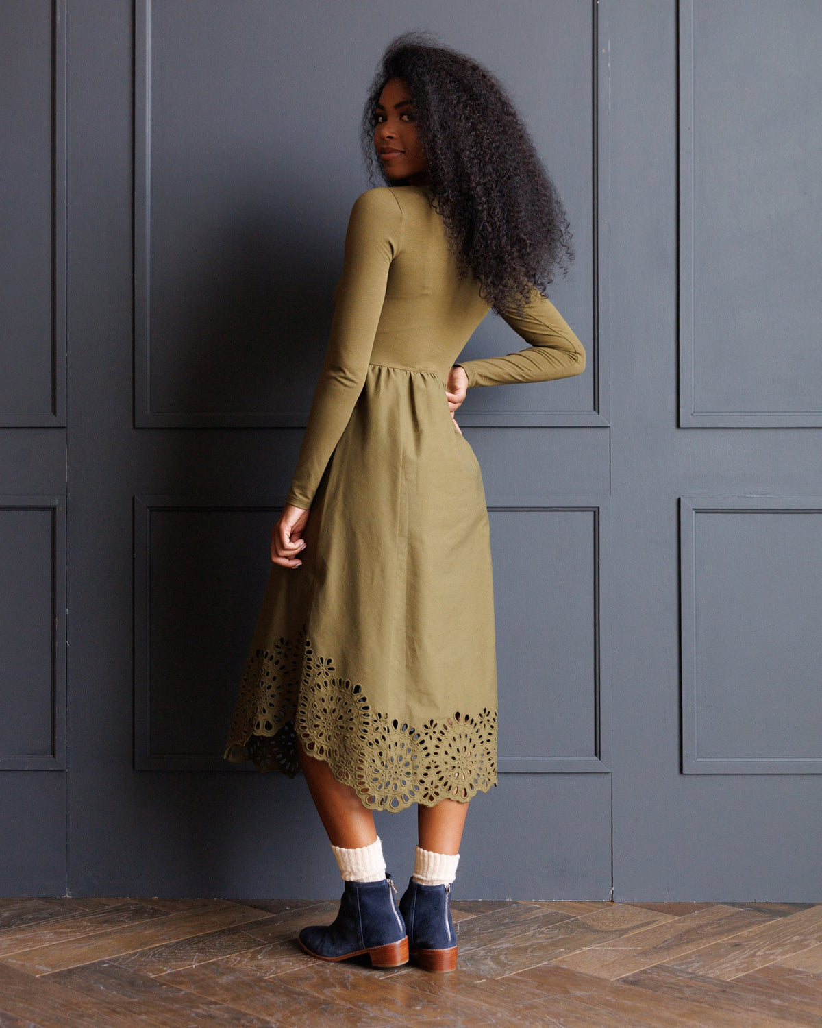 Embroidered Hybrid Dress Downeast