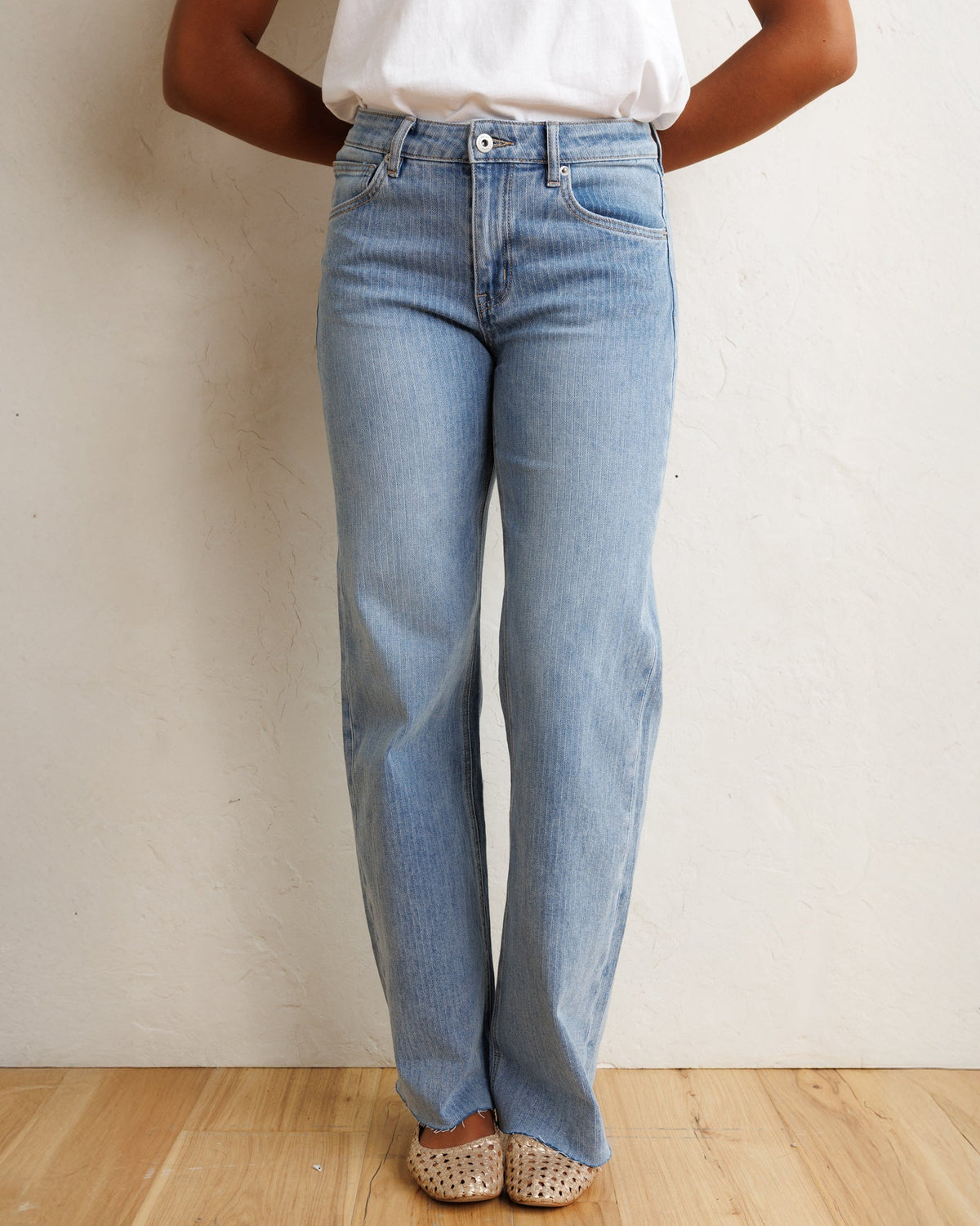 Mid-Rise Wide Stripe Jeans Downeast