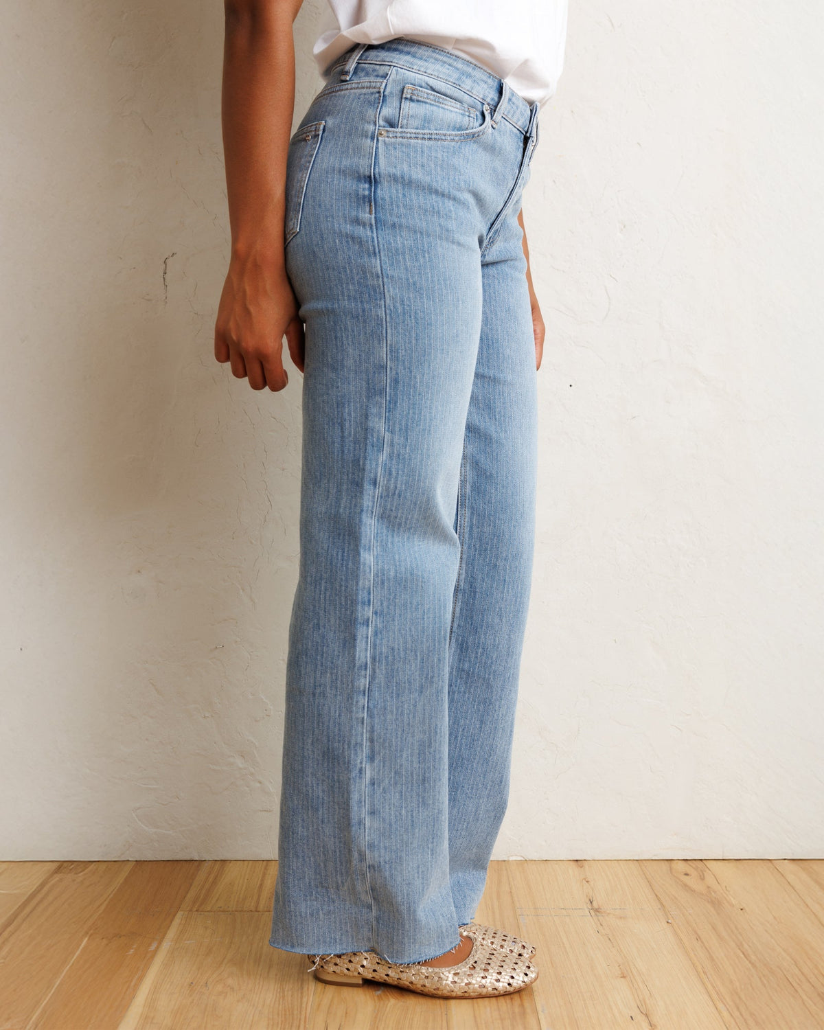 Mid-Rise Wide Stripe Jeans Downeast