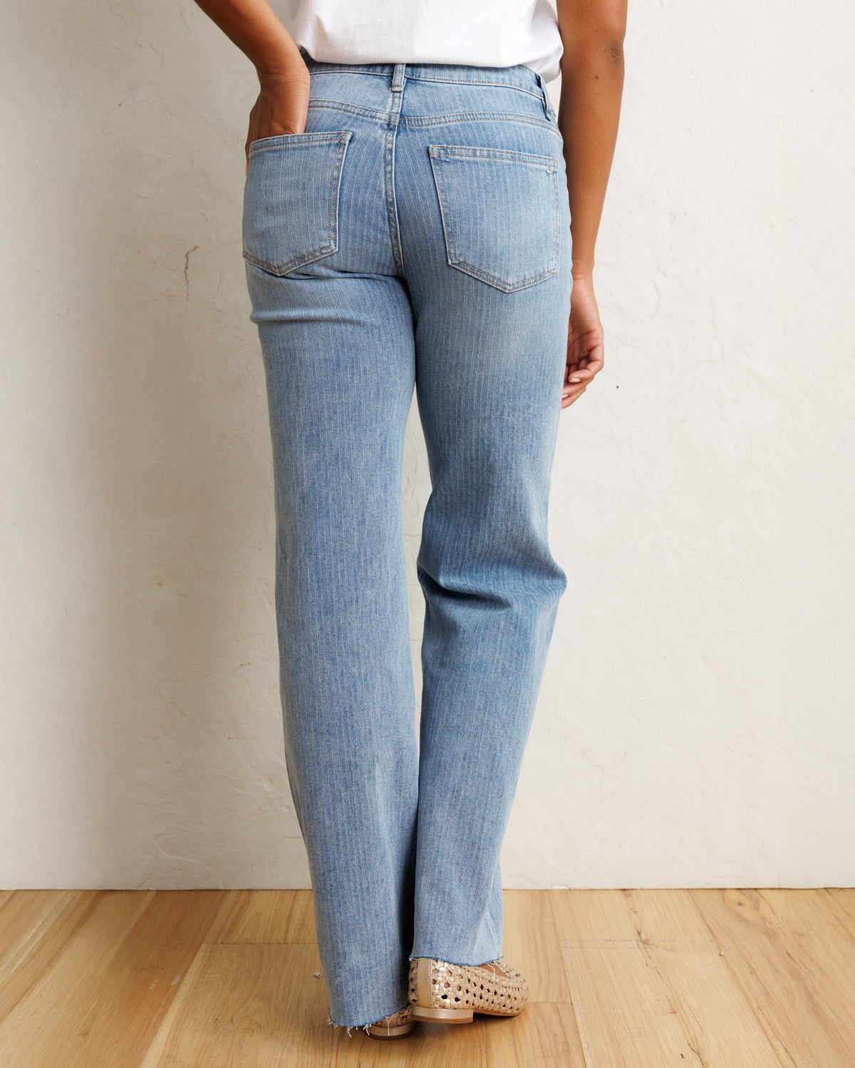 Mid-Rise Wide Stripe Jeans Downeast