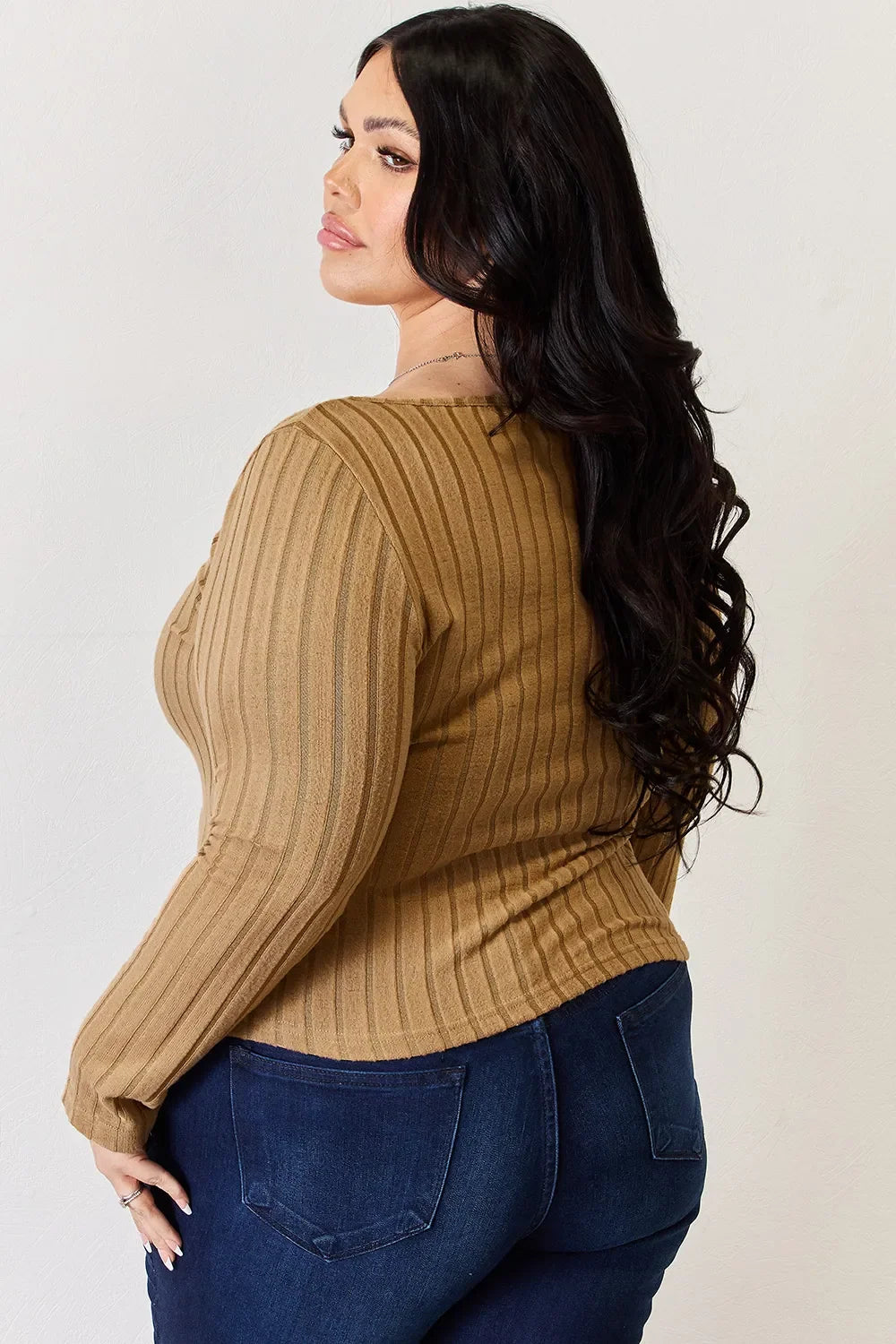 Basic Bae Full Size Ribbed Long Sleeve T-Shirt ShopBasicbae