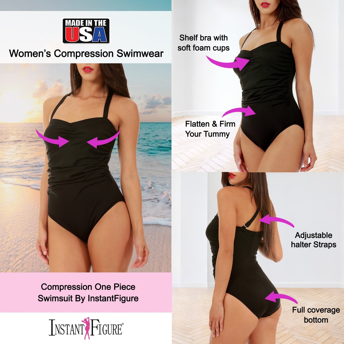 InstantFigure Swimsuit Halter Strap One Piece 13593P InstantFigure INC
