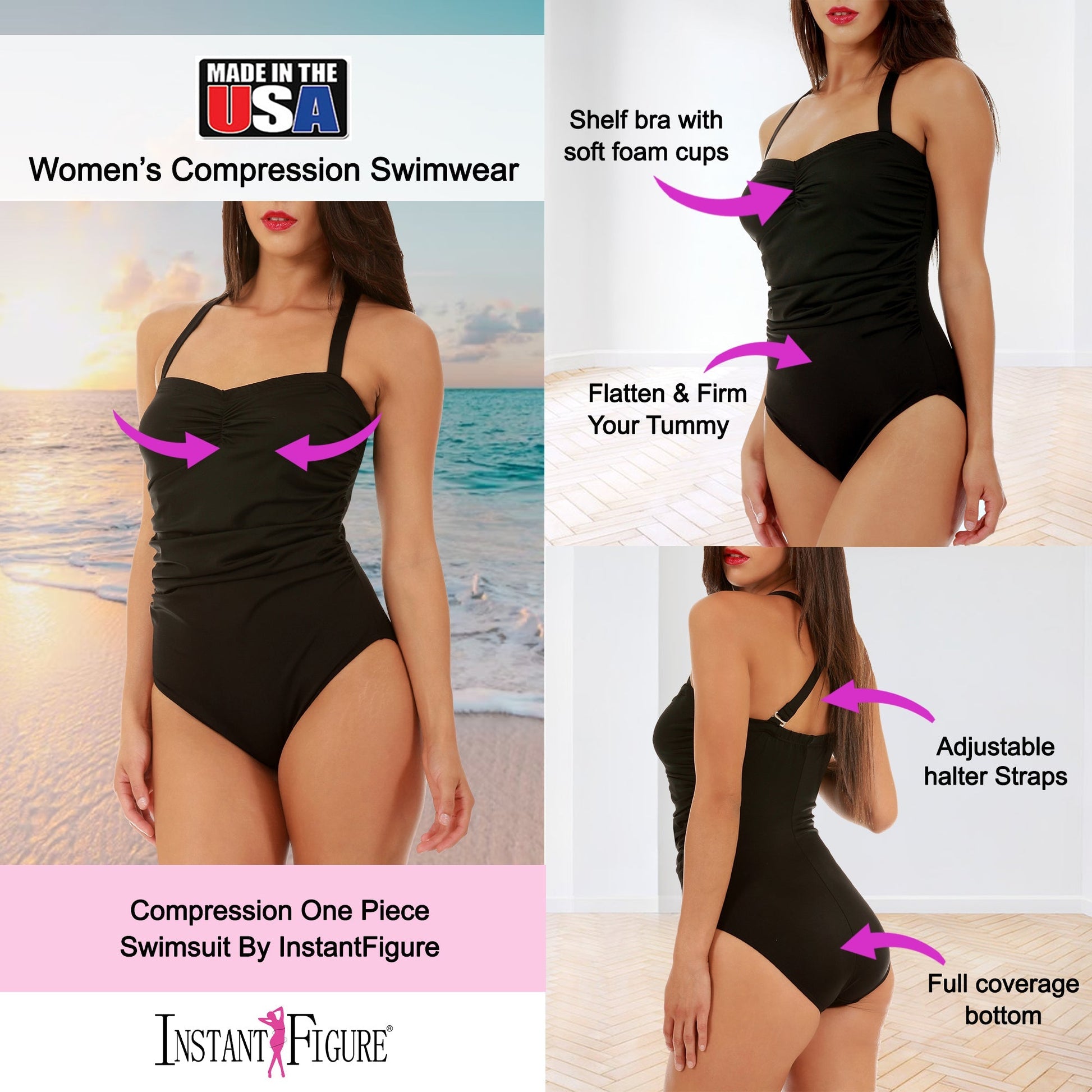 InstantFigure Swimsuit Halter Strap One Piece 13593P InstantFigure INC