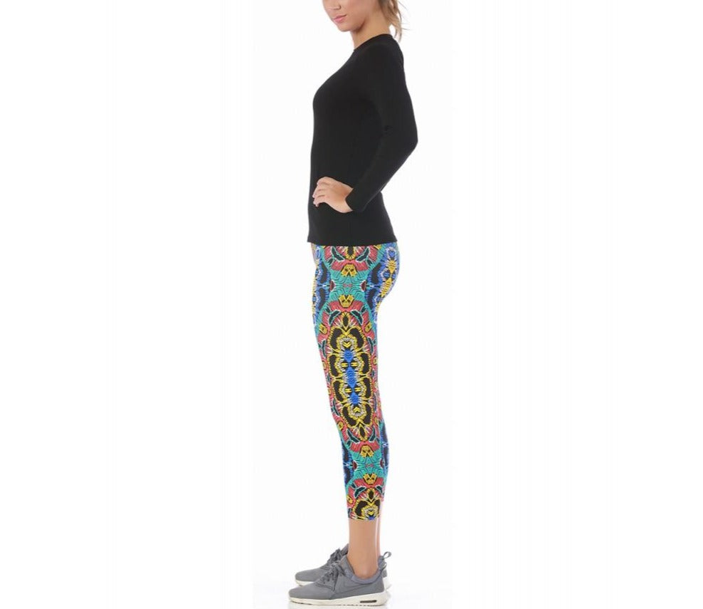 InstantFigure Activewear Capri Printed With Wide Waistband - 14504M InstantFigure INC