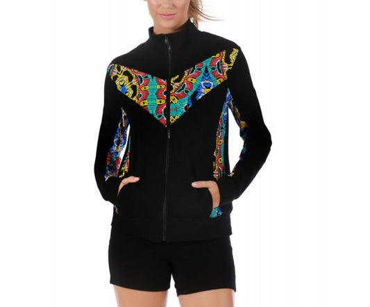 InstantFigure Activewear Printed Jacket W/Contrast Trim - 144029 InstantFigure INC