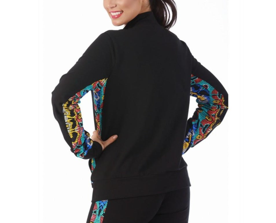 InstantFigure Activewear Printed Jacket W/Contrast Trim - 144029 InstantFigure INC