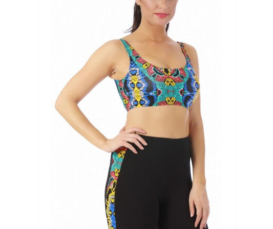 InstantFigure Activewear Printed Crop Top W/1inch Straps - 145006 InstantFigure INC