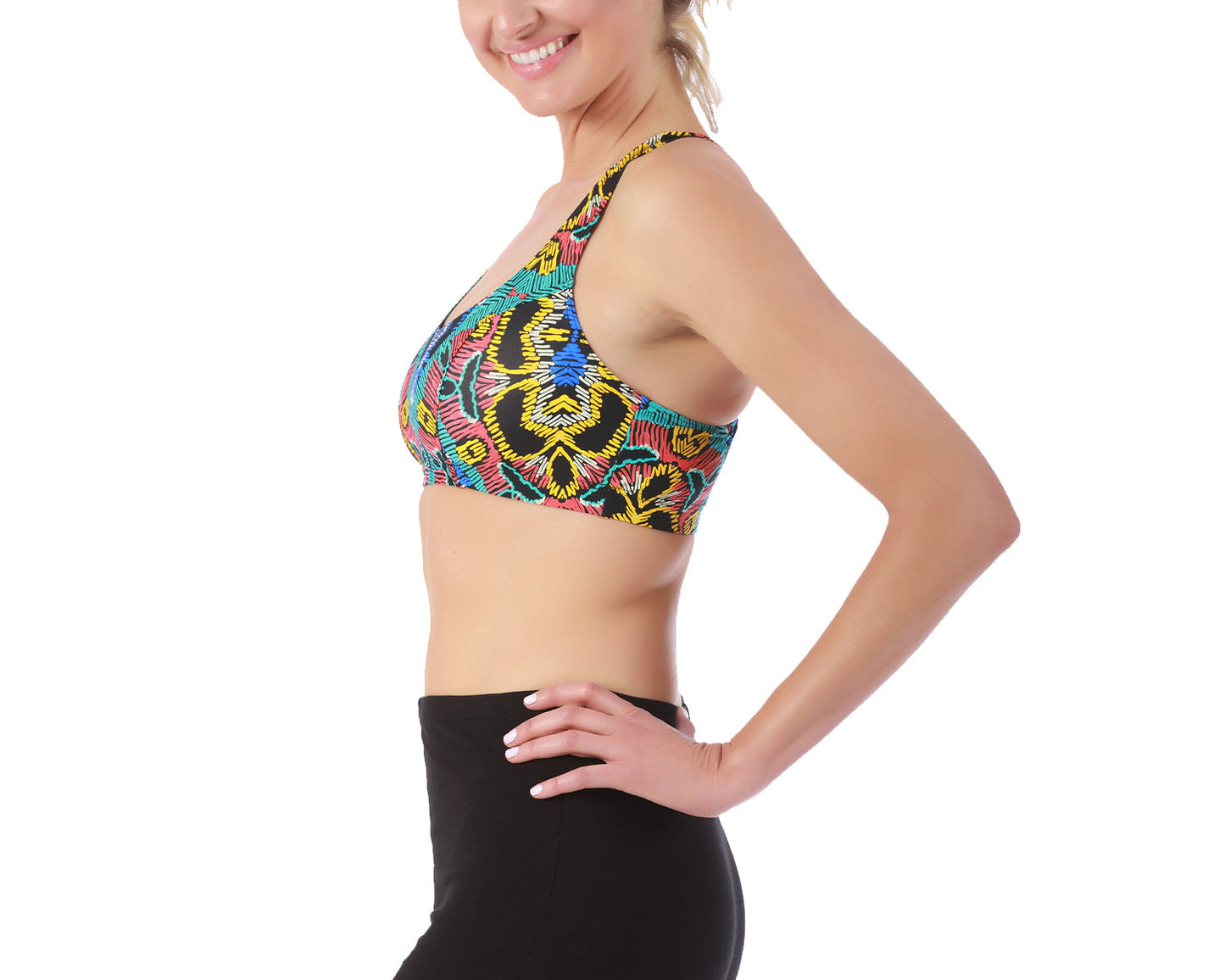 InstantFigure Activewear Printed Racer Back Crop Top -145019 InstantFigure INC