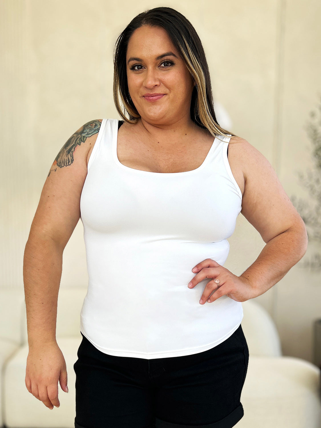 Basic Bae Full Size Square Neck Wide Strap Tank ShopBasicbae