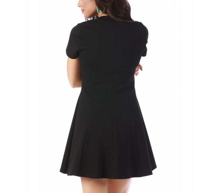 InstantFigure Short Dress Cap Sleeves Fit Flair Bodice 168001 InstantFigure INC