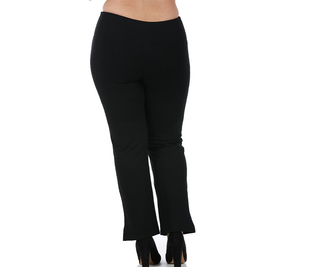 InstantFigure Curvy Plus Size Straight Leg Pant with Slit 16801MC InstantFigure INC