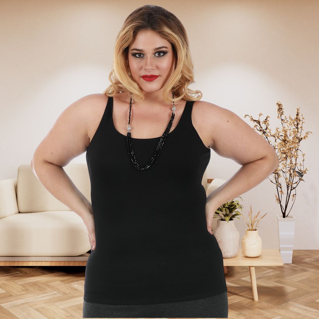 InstantFigure Curvy Plus Size Casual Scoop Neck Tank Top 168021C InstantFigure INC
