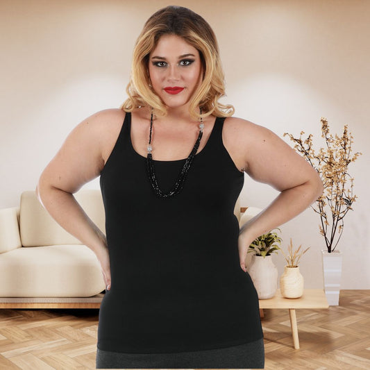 InstantFigure Curvy Plus Size Casual Scoop Neck Tank Top 168021C InstantFigure INC