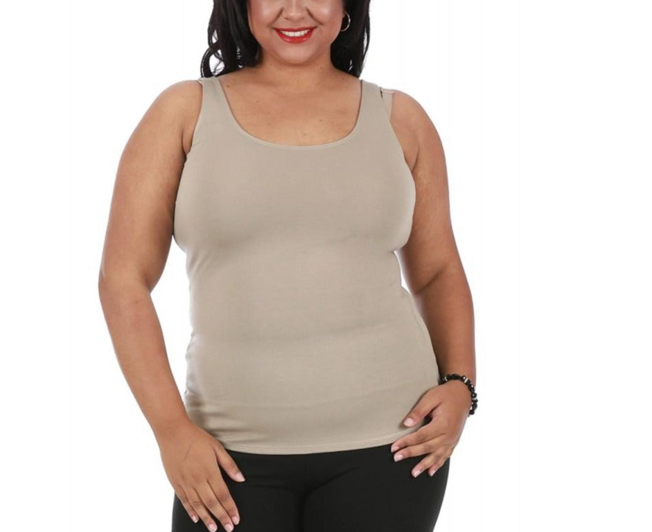 InstantFigure Curvy Plus Size Casual Scoop Neck Tank Top 168021C InstantFigure INC