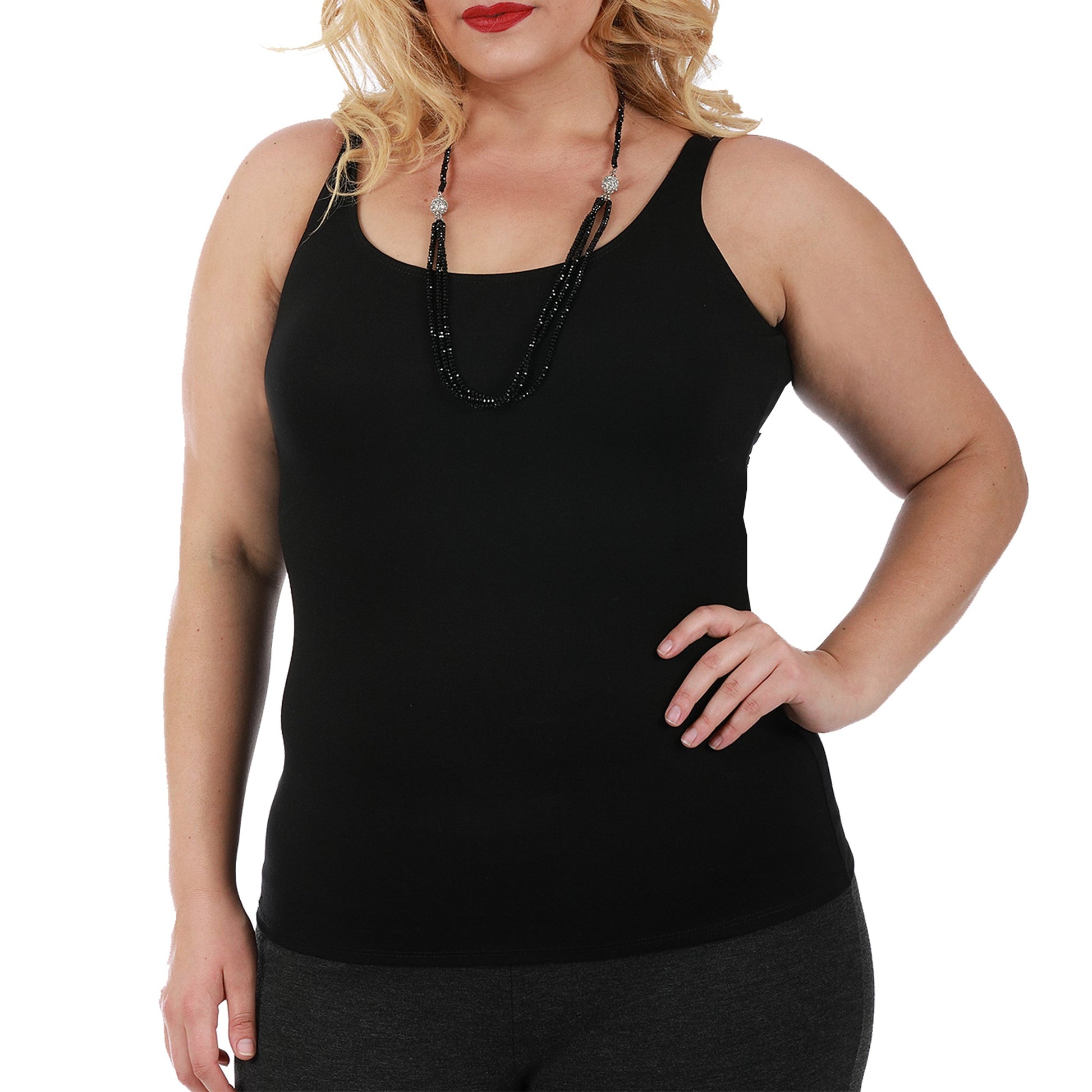InstantFigure Curvy Plus Size Casual Scoop Neck Tank Top 168021C InstantFigure INC