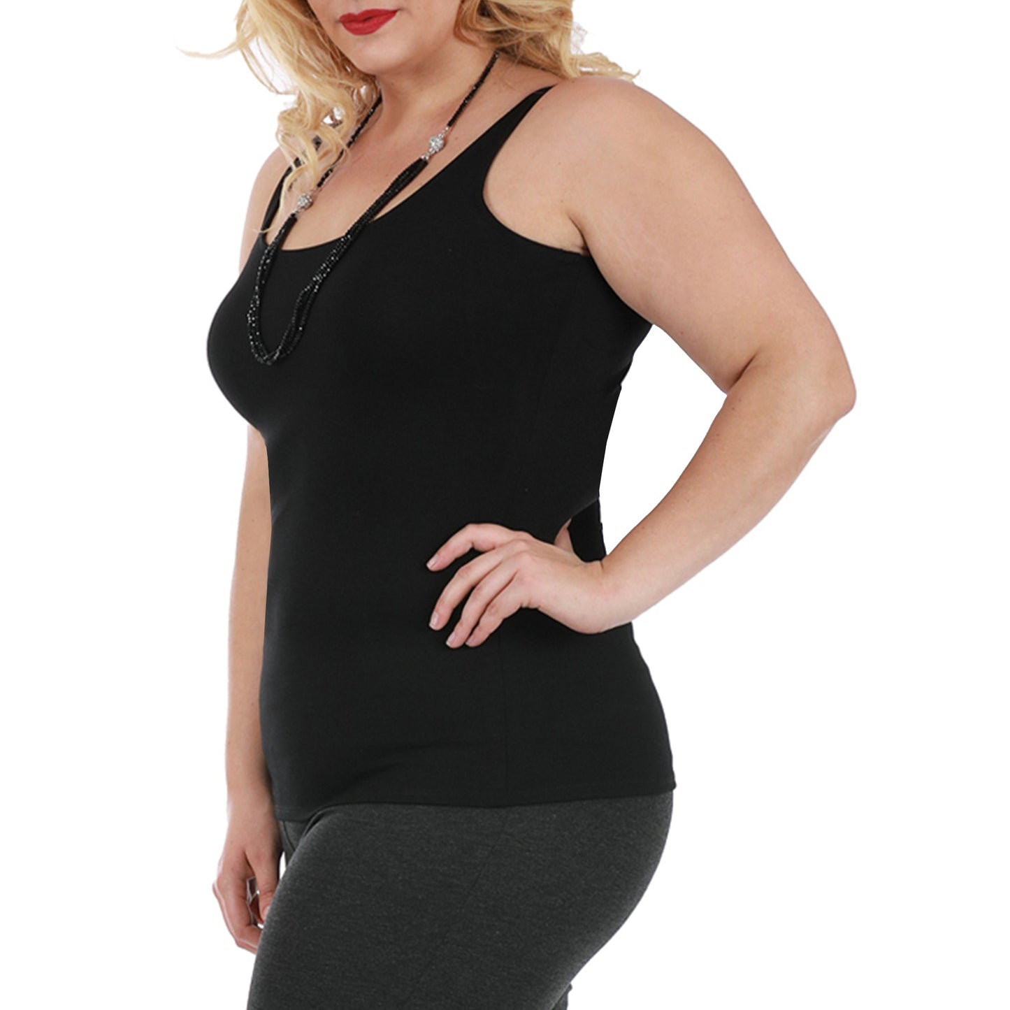 InstantFigure Curvy Plus Size Casual Scoop Neck Tank Top 168021C InstantFigure INC