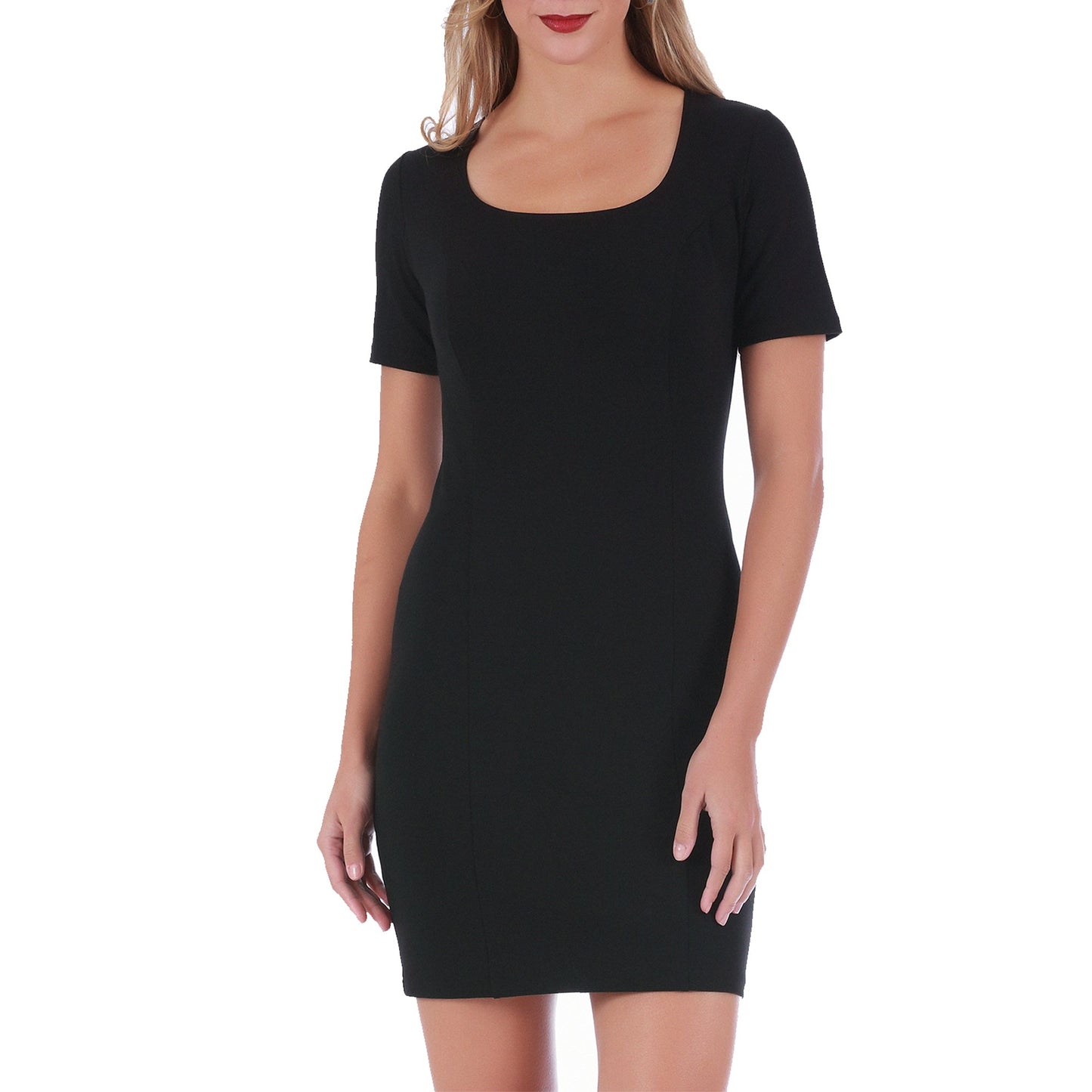InstantFigure Short Dress with Square Neck and Short Sleeves 168027 InstantFigure INC