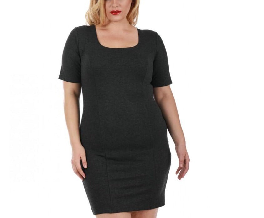InstantFigure Curvy Plus Size Short Dress Short Sleeves 168027C InstantFigure INC