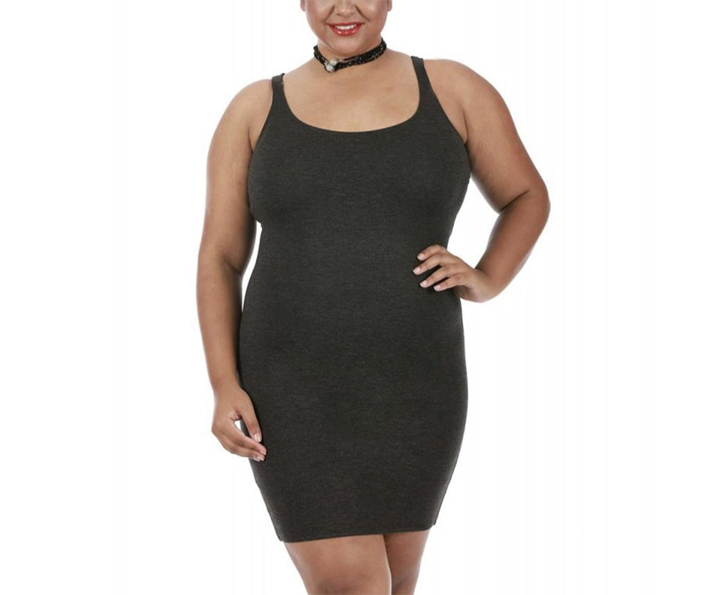 InstantFigure Curvy Plus Size Short Sleeveless Scoop Neck Dress 168031C InstantFigure INC