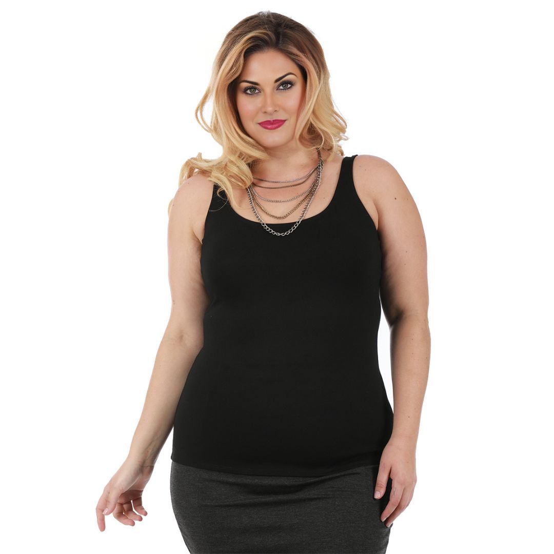 InstantFigure Curvy Plus Size Casual Empire Seam Tank Top 168042C InstantFigure INC