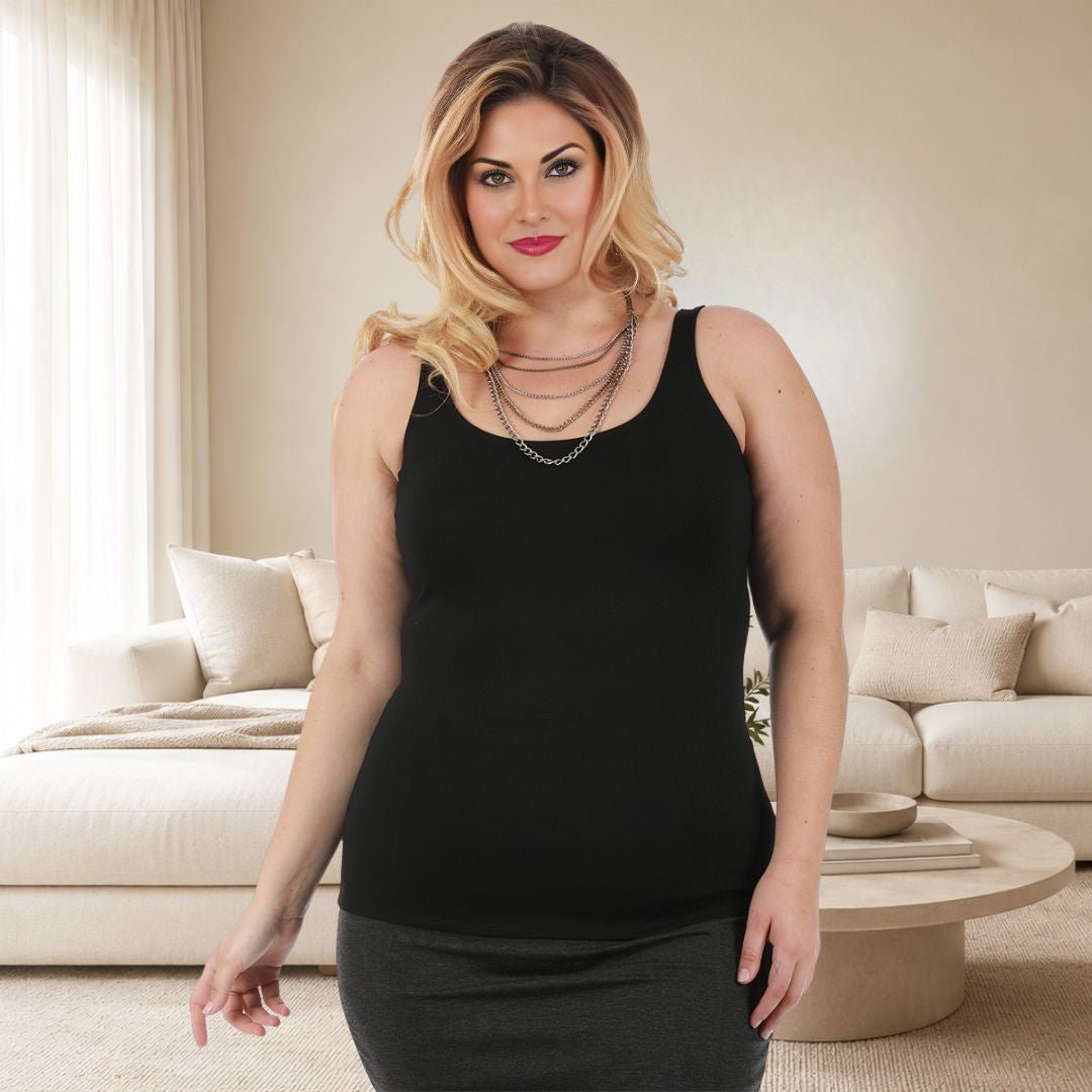 InstantFigure Curvy Plus Size Casual Empire Seam Tank Top 168042C InstantFigure INC