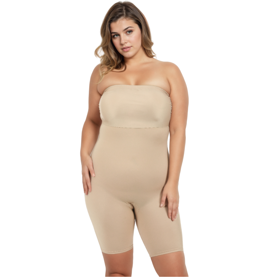 InstantFigure Plus Size Strapless Bandeau Bodyshorts open gusset WBS011C InstantFigure INC