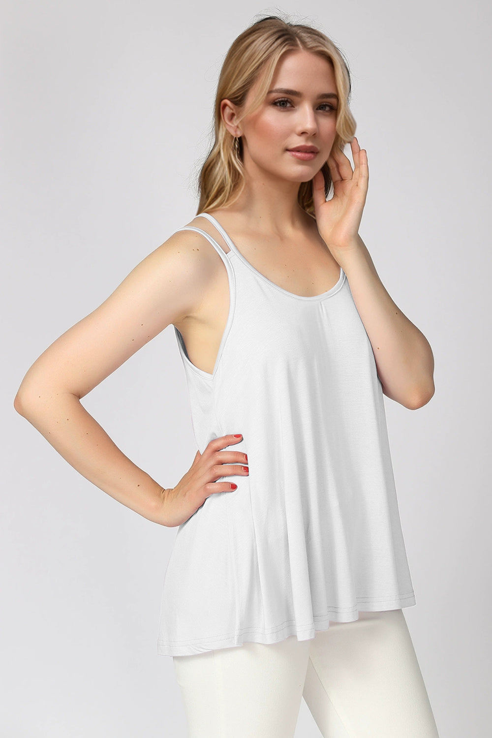 Basic Bae Bamboo Scoop Neck Double Spaghetti Straps Cami ShopBasicbae