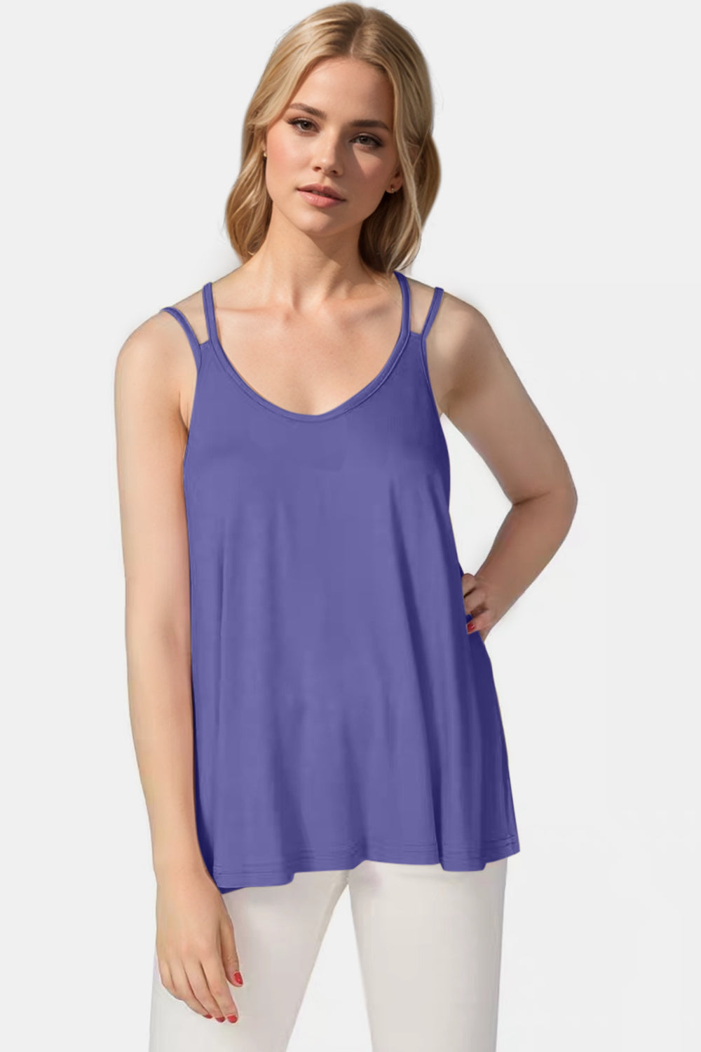 Basic Bae Bamboo Scoop Neck Double Spaghetti Straps Cami ShopBasicbae