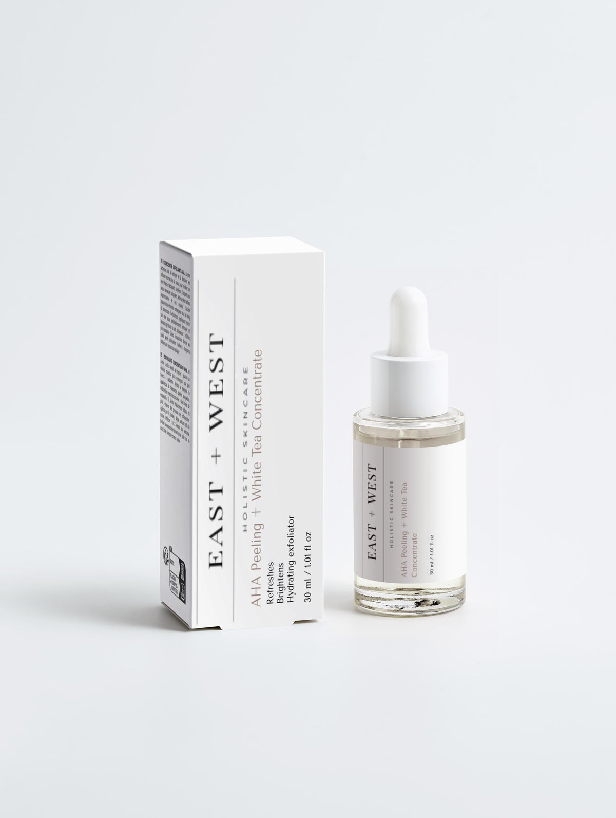AHA Peeling + White Tea Concentrate (antiaging/dark spots/hydration) *Lactic and Hyaluronic acids East + West Holistic Skin Care