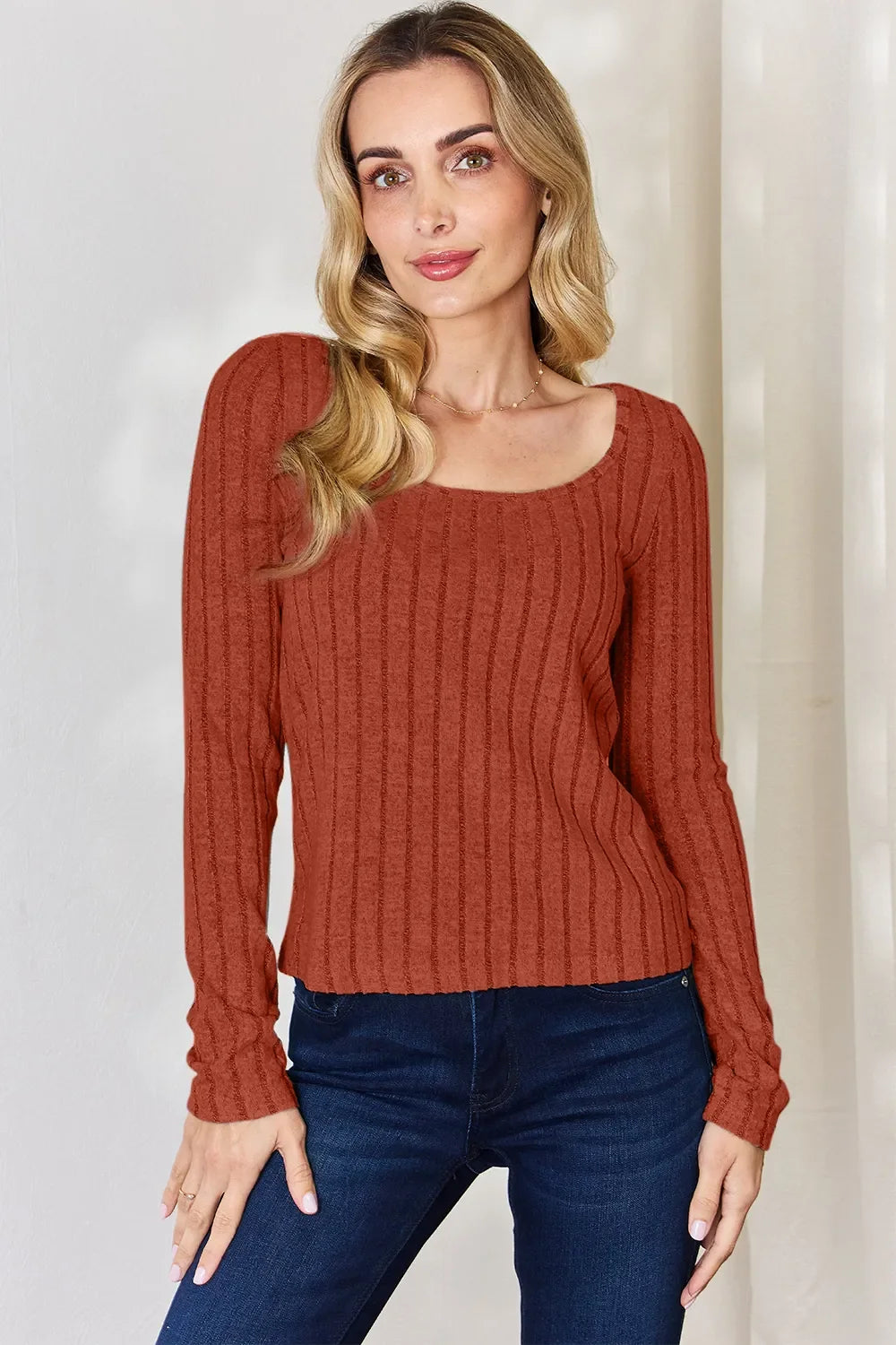 Basic Bae Full Size Ribbed Long Sleeve T-Shirt ShopBasicbae