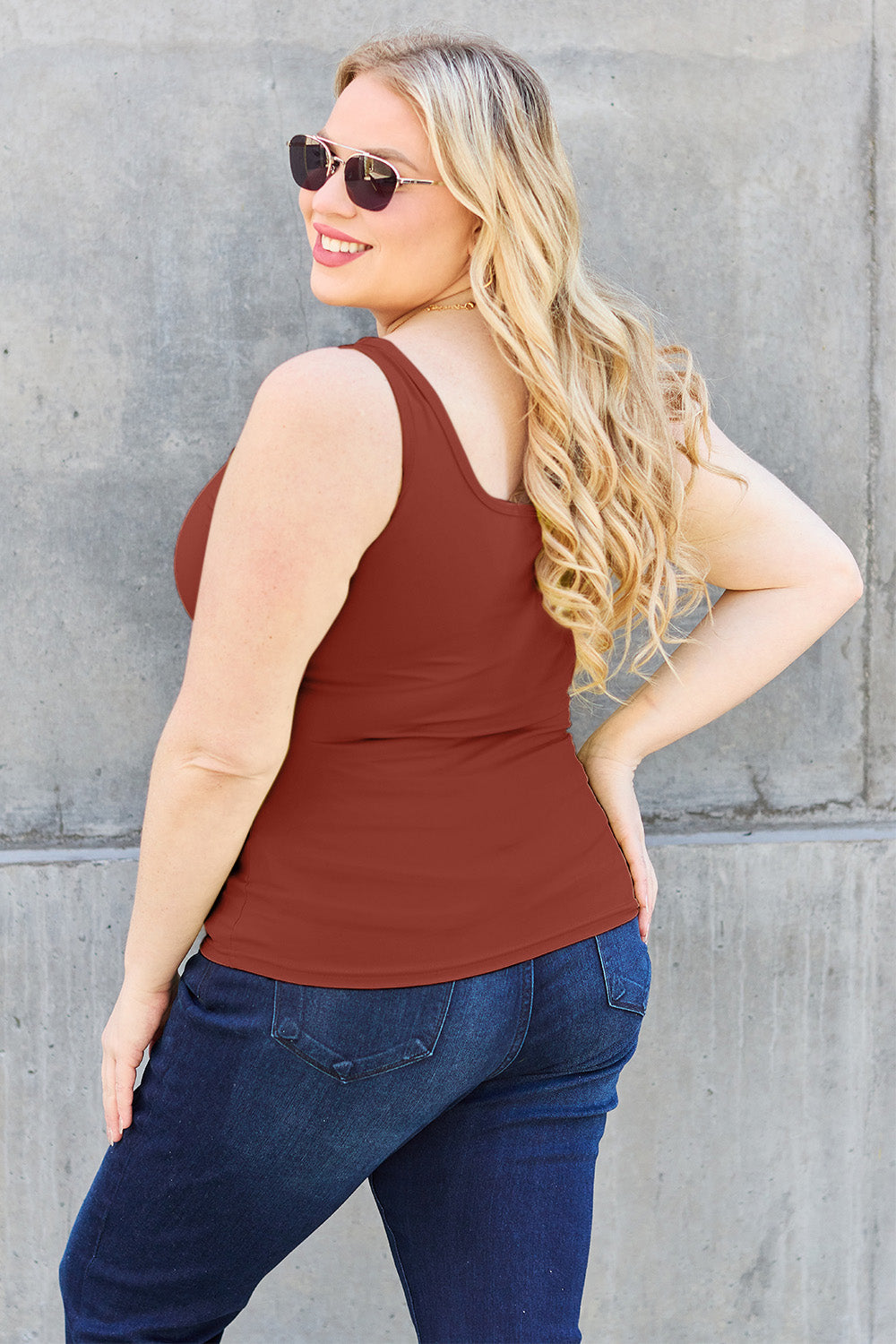 Basic Bae Full Size Square Neck Wide Strap Tank ShopBasicbae