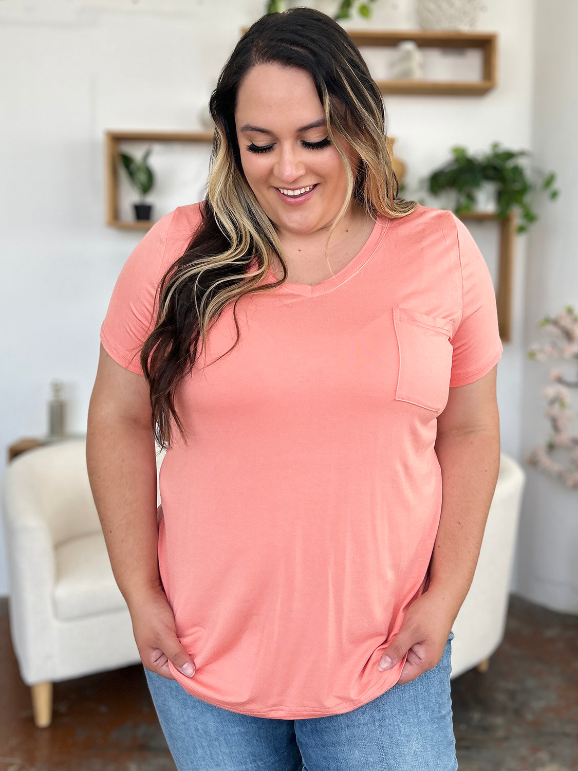 Basic Bae Bamboo Full Size  V-Neck Short Sleeve T-Shirt ShopBasicbae