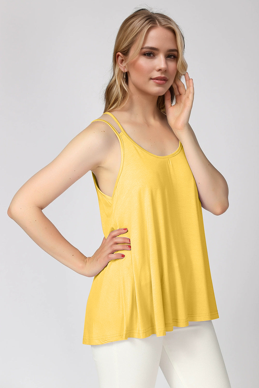 Basic Bae Bamboo Scoop Neck Double Spaghetti Straps Cami ShopBasicbae