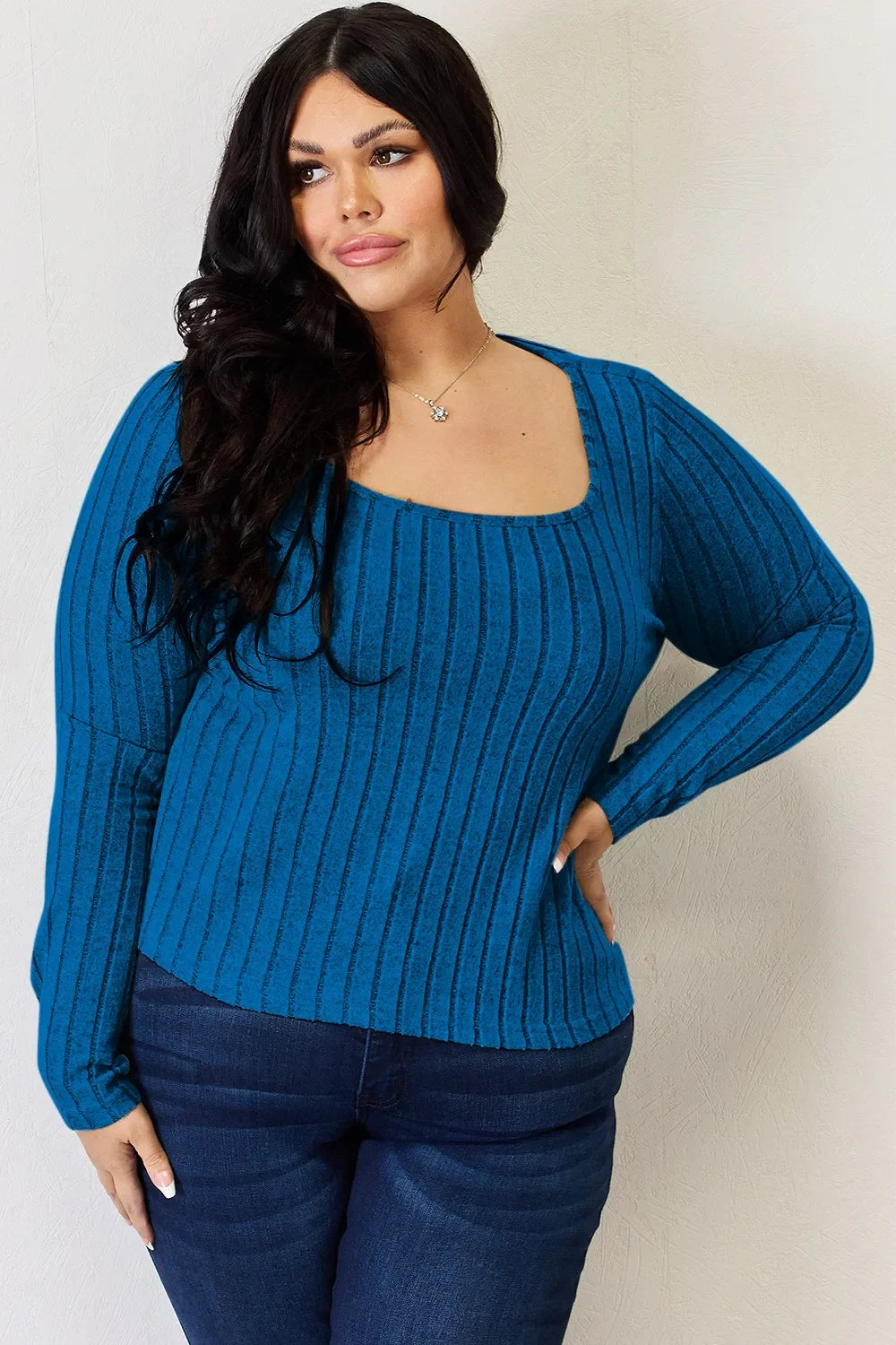Basic Bae Full Size Ribbed Long Sleeve T-Shirt ShopBasicbae