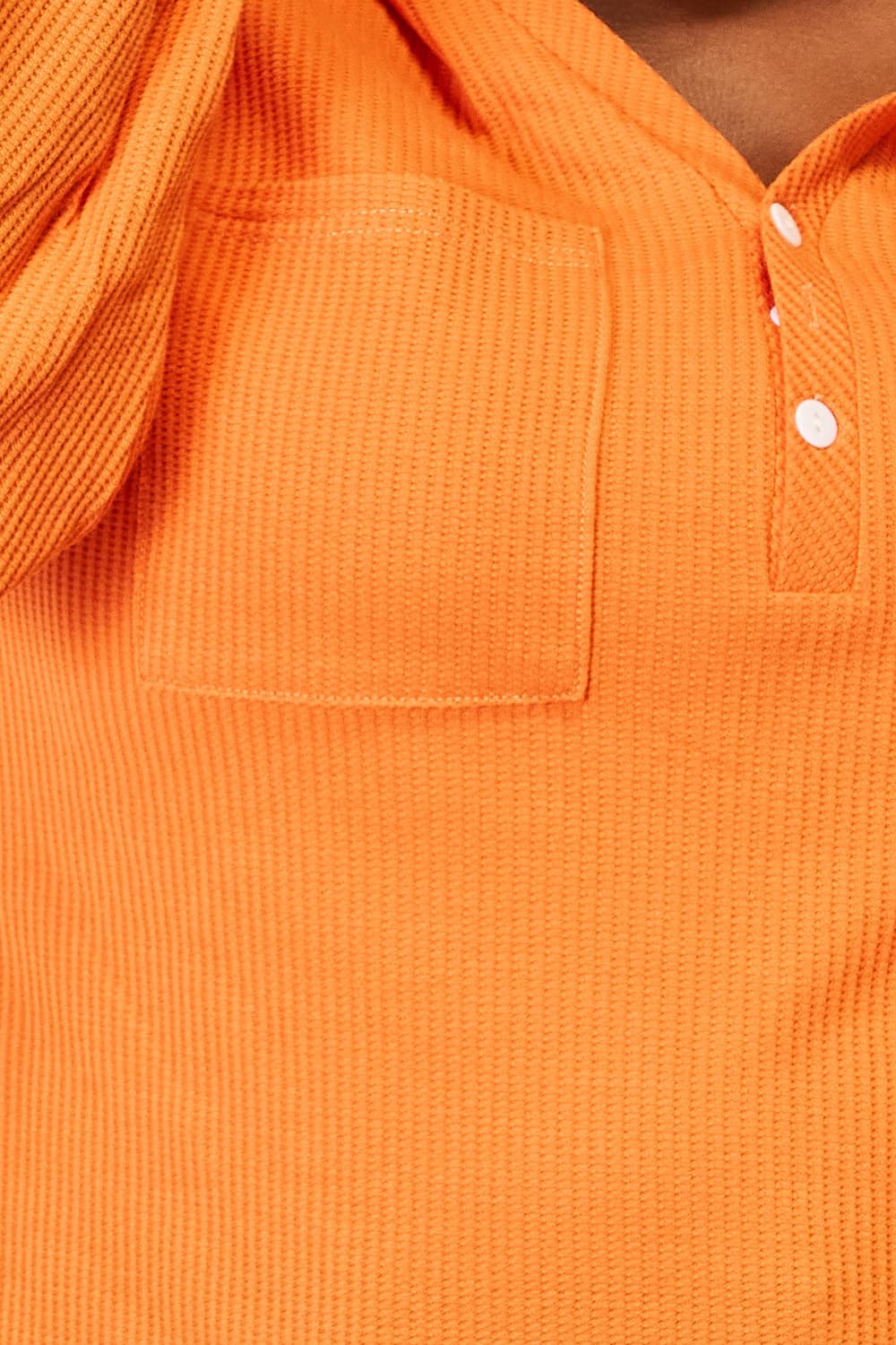 Basic Bae Side Slit Buttoned Waffle Knit Hoodie ShopBasicbae