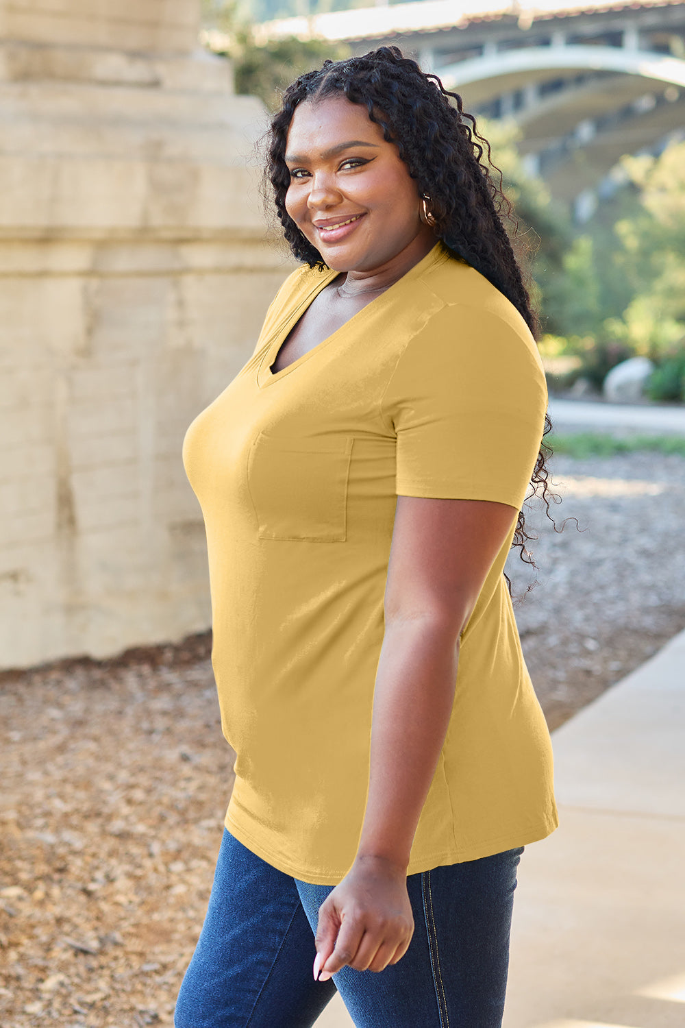 Basic Bae Bamboo Full Size  V-Neck Short Sleeve T-Shirt ShopBasicbae