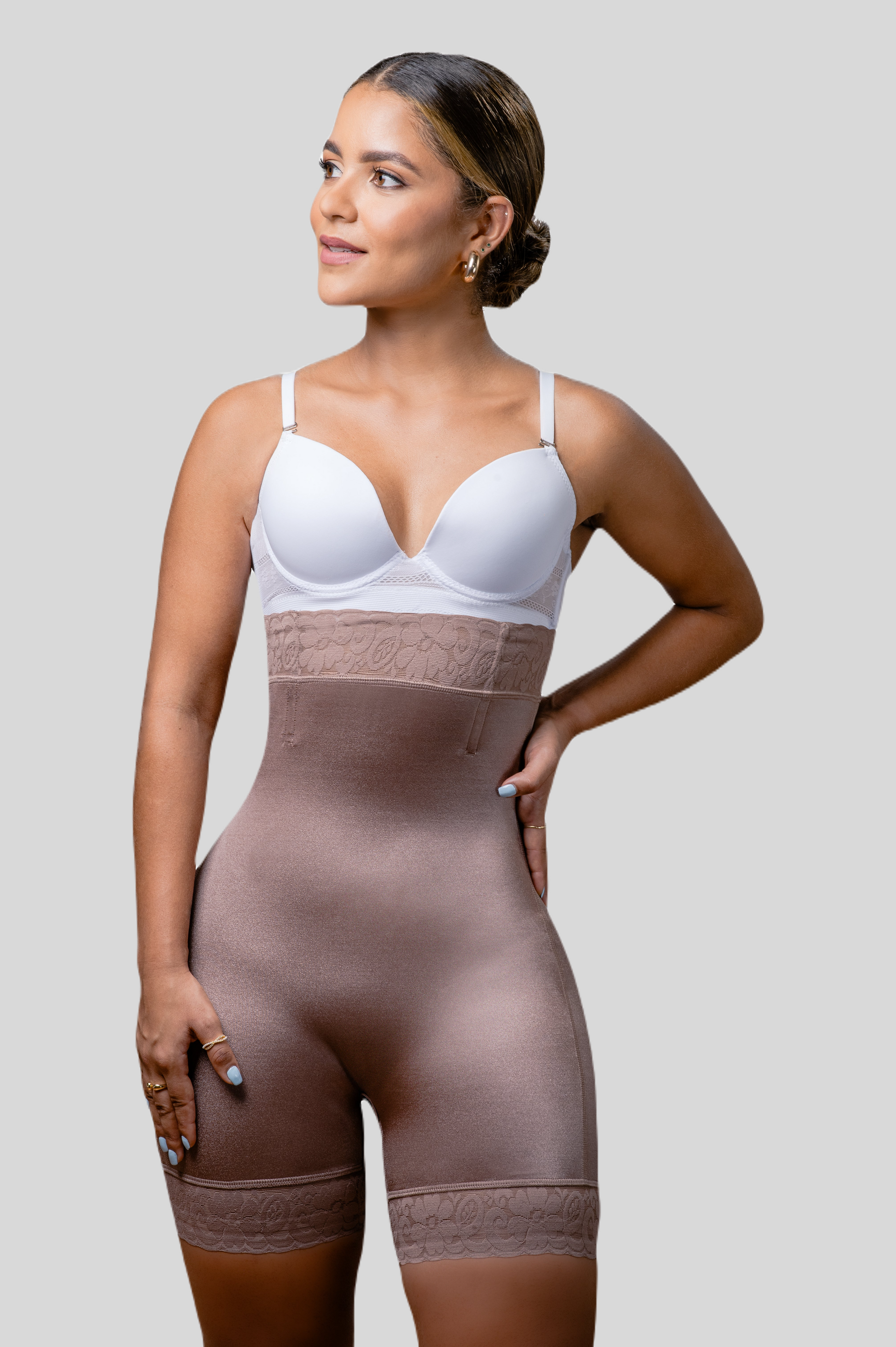 Underbust High Waist Lace Trim Shapewear Slip Shorts Vedette Store