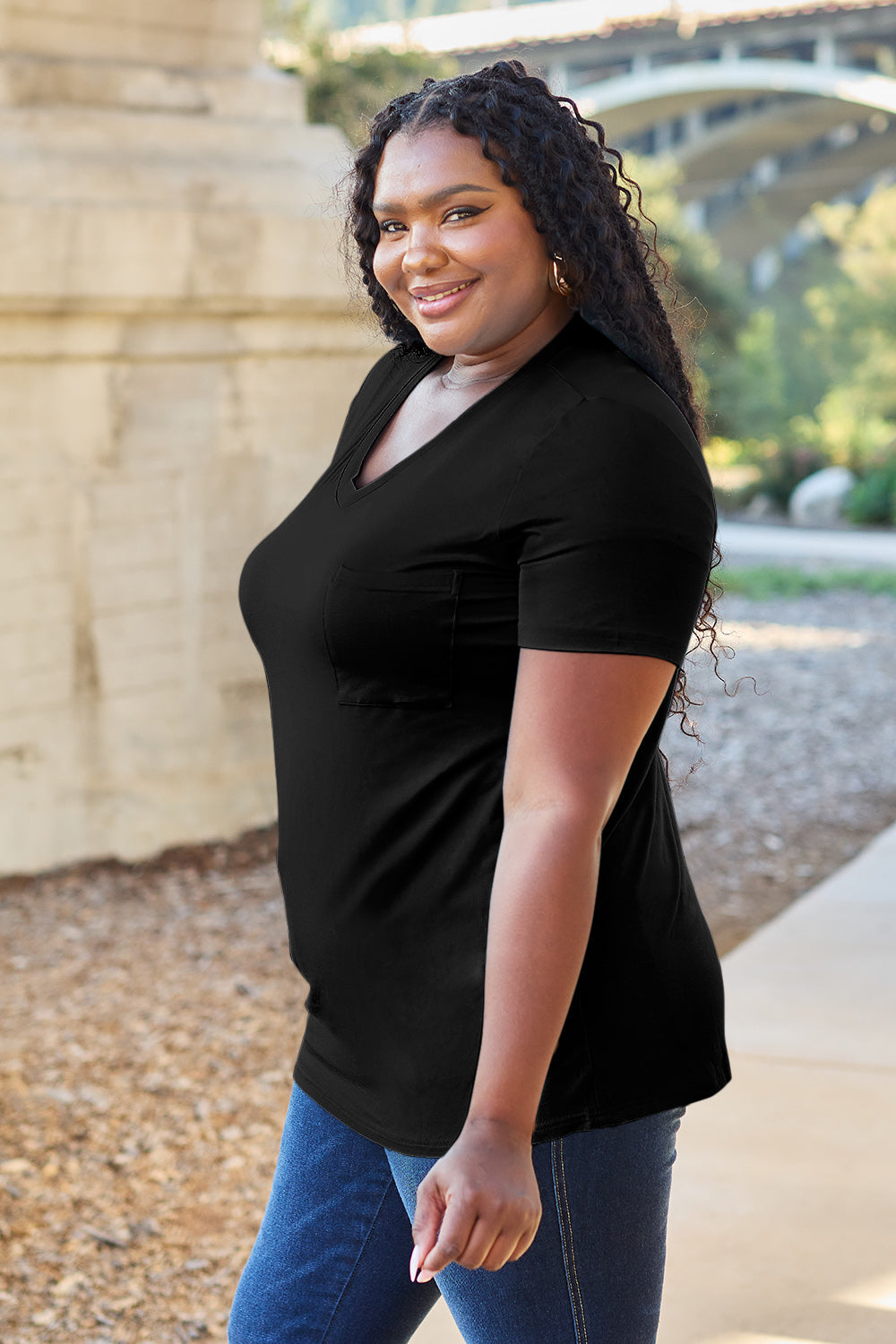 Basic Bae Bamboo Full Size  V-Neck Short Sleeve T-Shirt ShopBasicbae